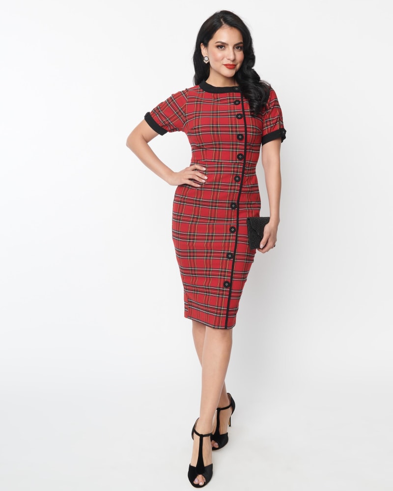 Black dress store with red trim
